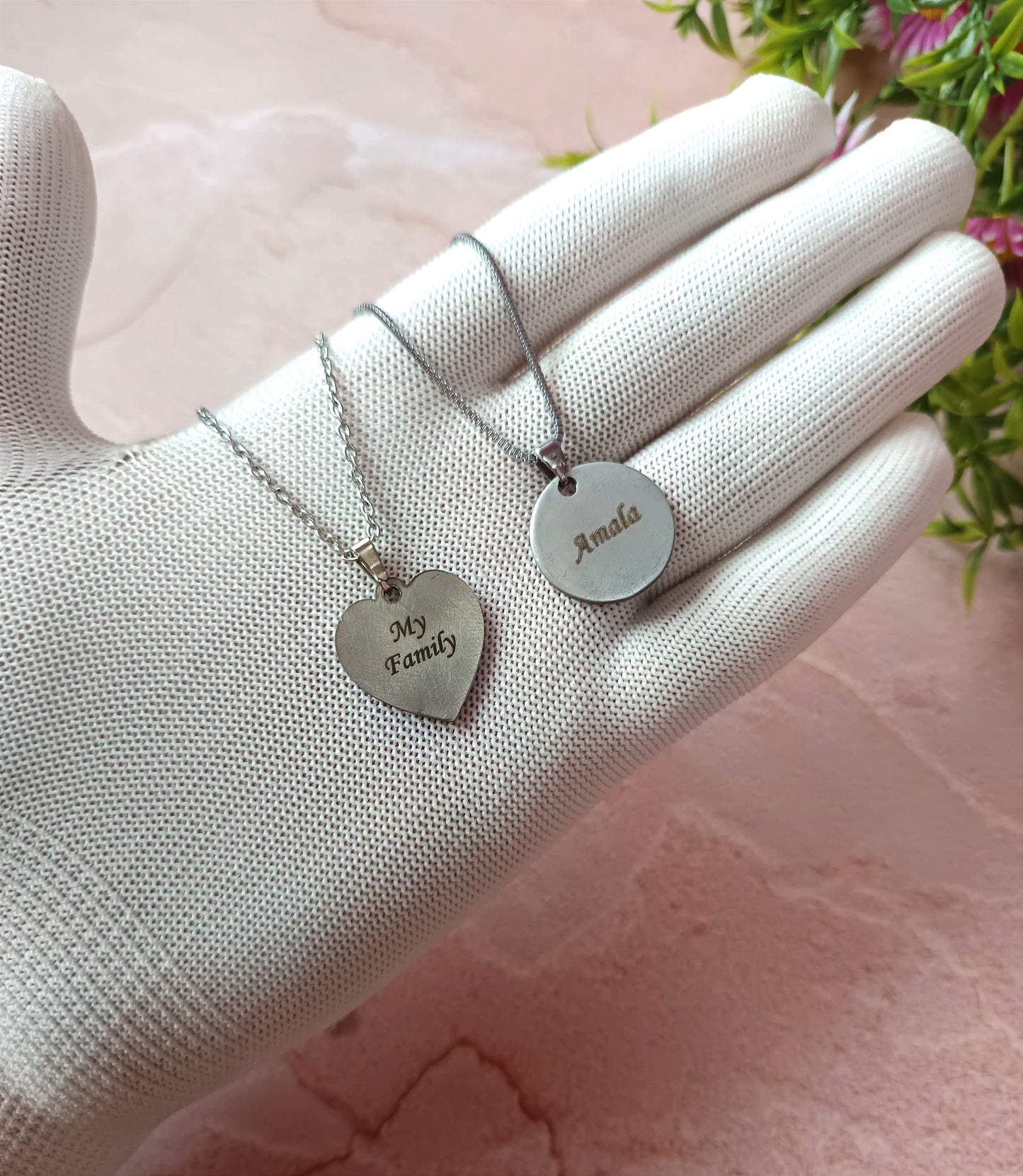 Colour Photo Printed Necklace - Round Shape