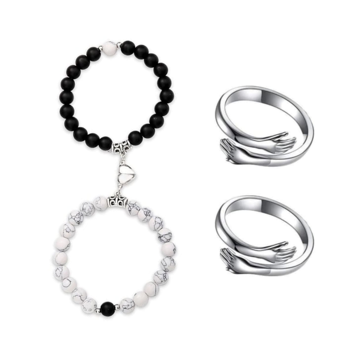 ( 2 × Ring ) + ( Set of Couple Bracelet )