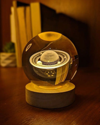 3D Saturn Crystal Ball Lamp