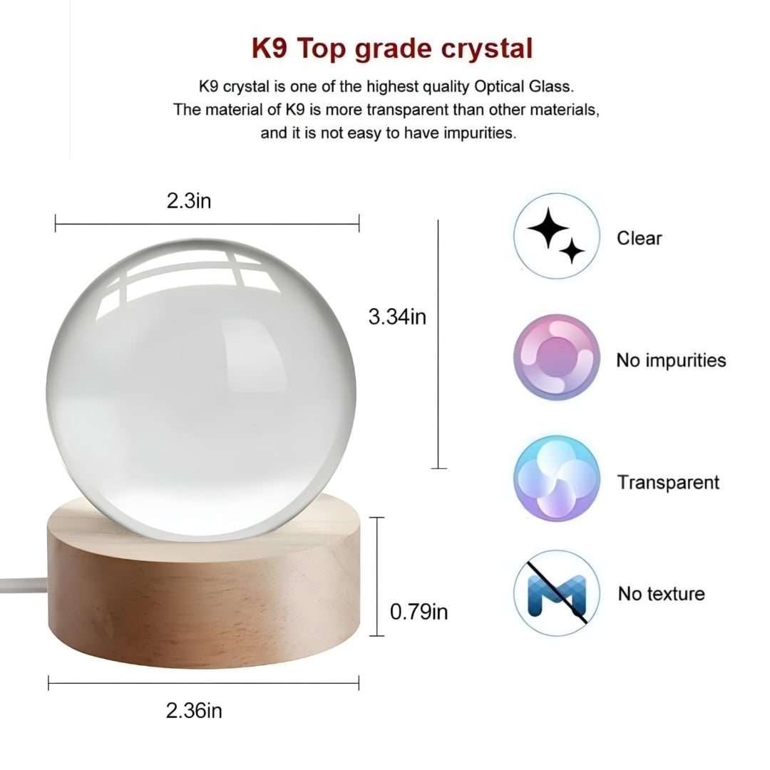 3D Radha Krishna Crystal Ball Lamp