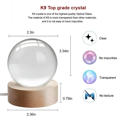 3D Ring Moon Crystal Ball Lamp