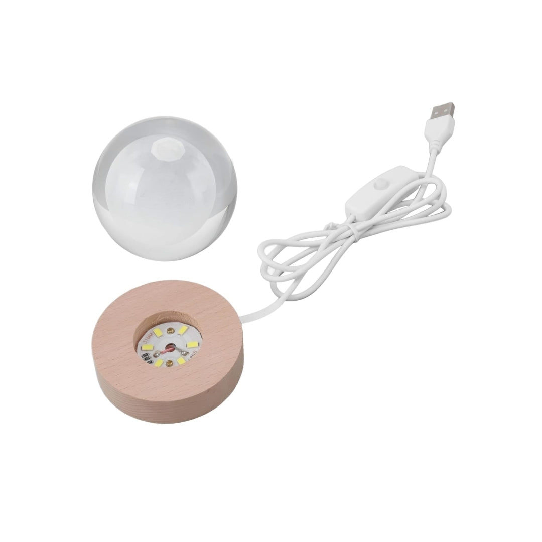 3D Ring Moon Crystal Ball Lamp