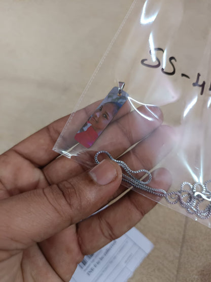 Personalized UV Laser Printed Necklace - Silver Colour - Colour Print