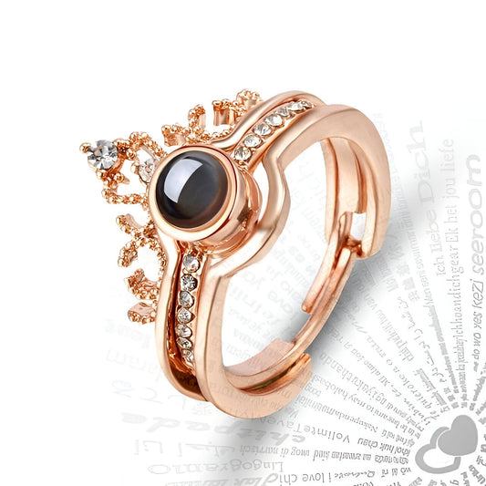 100 Language I ♥️ U Projection Ring