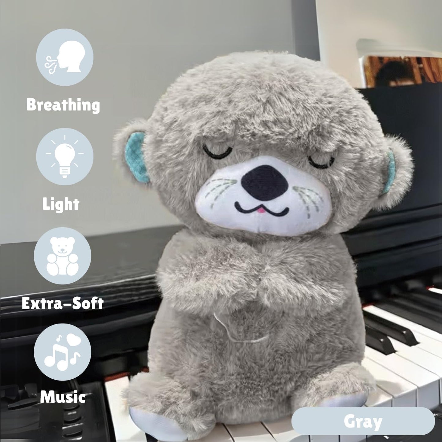 CuddleBreathe Teddy Bear - Grey Color