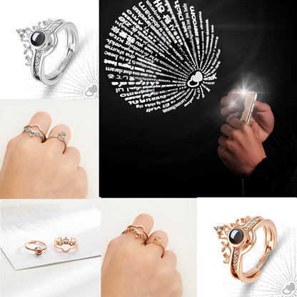 100 Language I ♥️ U Projection Ring