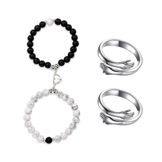 ( 2 × Ring ) + ( Set of Couple Bracelet )