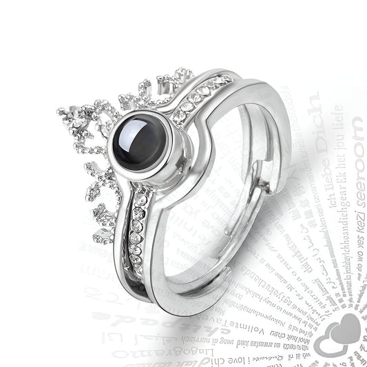 100 Language I ♥️ U Projection Ring