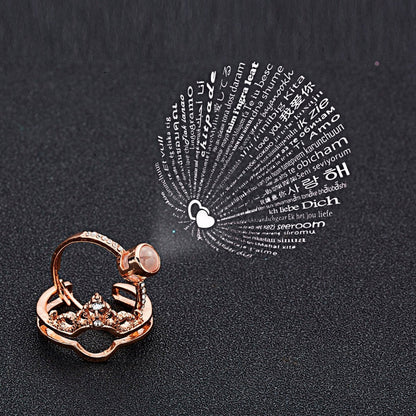 100 Language I ♥️ U Projection Ring