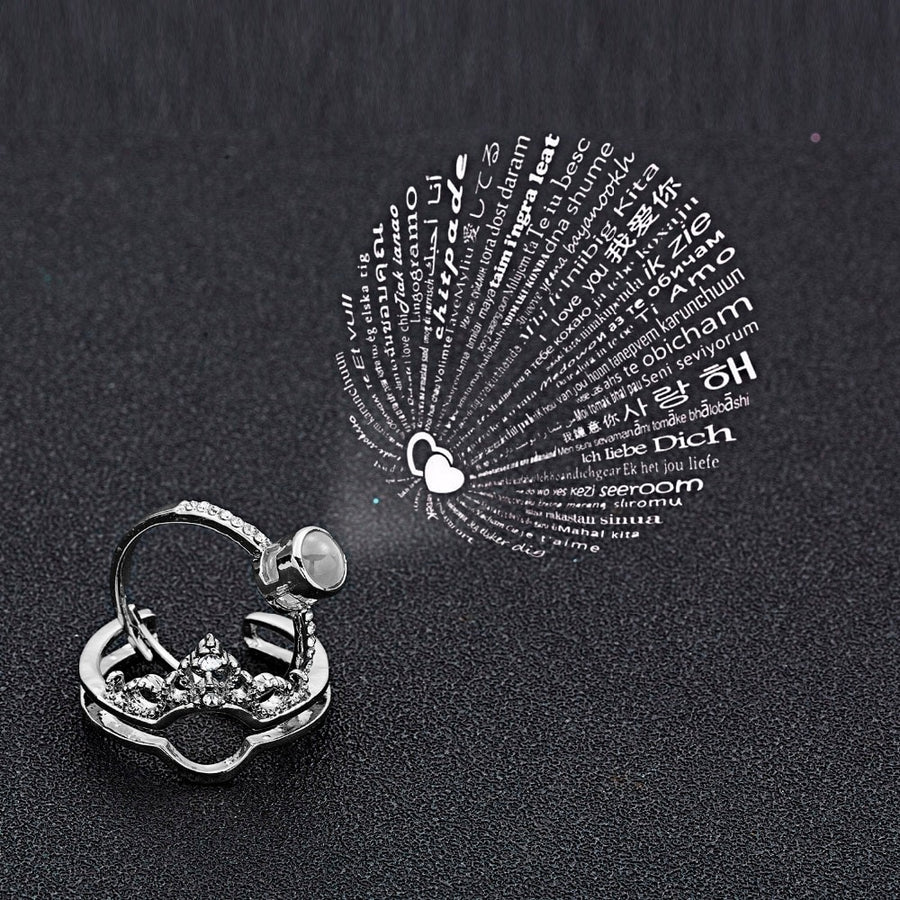 100 Language I ♥️ U Projection Ring
